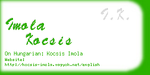 imola kocsis business card